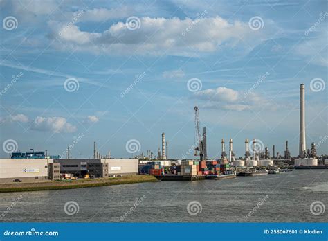 Shell Refinery At 2nd Petroleumhaven Rotterdam Netherlands Editorial