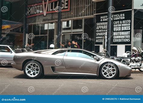 Silver Lamborghini Diablo Vt 60 Coupe Supercar On Parking Lot