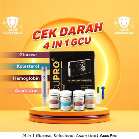 Jual Accu Pro 4 In 1 Alat Cek Darah 4 Fungsi Gula Hb Kolesterol Asam