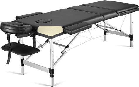 Tectake® Table De Massage Pliante Professionnelle 2 Zones Aluminium