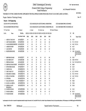 Fillable Online Exam Dtu Ac Branch Civil Engineering Exam Dtu Ac Fax