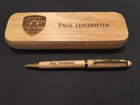 Professional T Personalized Wood Desktop Pen Set Engraved Etsy