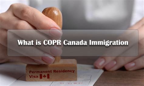 What Is Confirmation Of Permanent Residence Copr In Canada