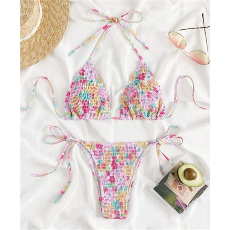 Th I Trang Bikini Hai D Y H A Ti T Hoa Shopee Vi T Nam