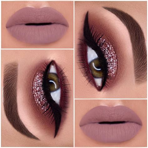 Makeup Sombra Rosa Glitter E Boca Nude Eye Makeup Dramatic Eye