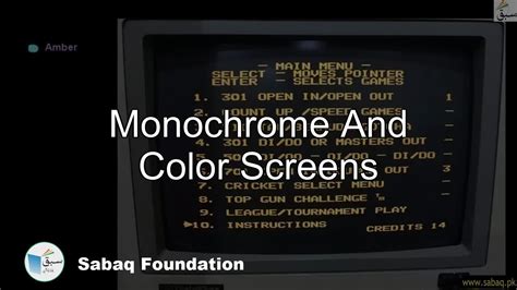 Monochrome And Color Screens Computer Science Lecture Sabaqpk Youtube