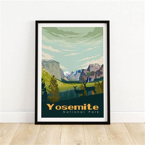 Yosemite Poster Print Yosemite Wall Art National Park Print