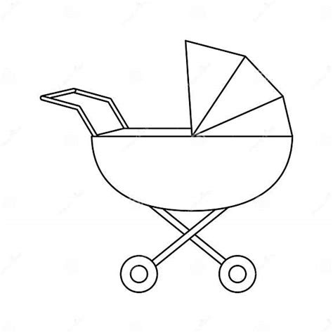 Baby Pram Symbol In Black And White Stock Vector Illustration Of