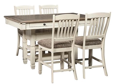 Aspen 5 Pc Counter Height Dining Set Light Brown Antique White Raymour And Flanigan