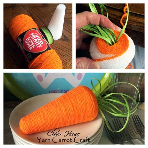 Yarn Carrot Craft For Your Spring Decor Carrot Craft Easter Crafts