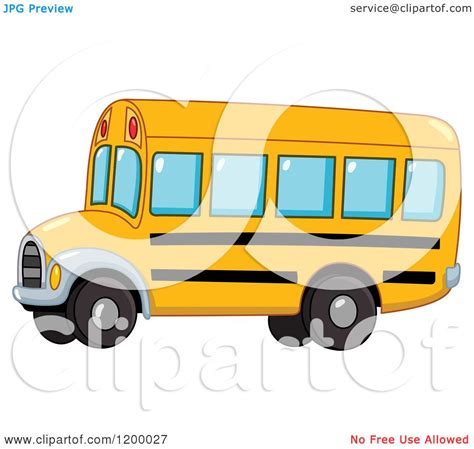 Cartoon of a Cute Yellow School Bus - Royalty Free Vector Clipart by yayayoyo #1200027