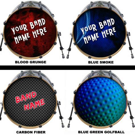 Custom 18 Bass Drum Head Decals Skin Wrap Kick Sticker Vinyl Personalize Hot Ebay