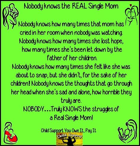 Nobody Knows The Struggles Of A Single Mom Single Mom Quotes Single