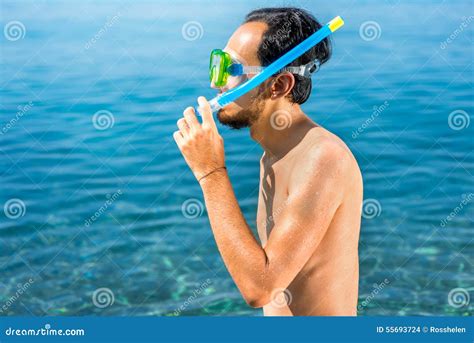 Man With Snorkeling Mask Stock Photo Image Of Holiday 55693724