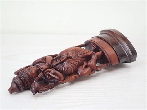 Lord Krishna Playing Flute With Cow Hand Carved Neem Wood Statue