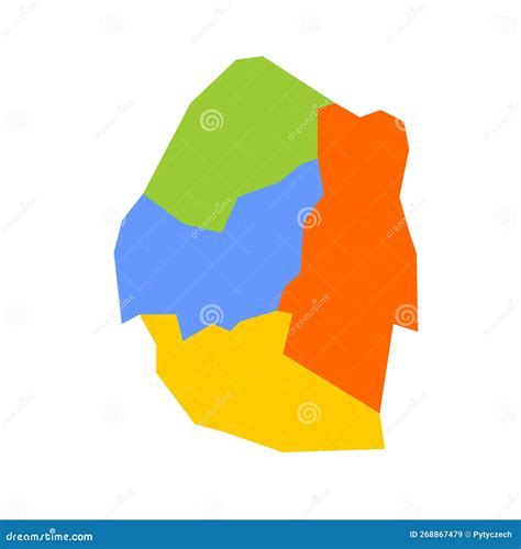 Eswatini Political Map Of Administrative Divisions Stock Vector