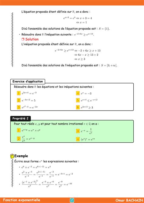 Solution Cours Fonction Exponentielle Math Matique Studypool