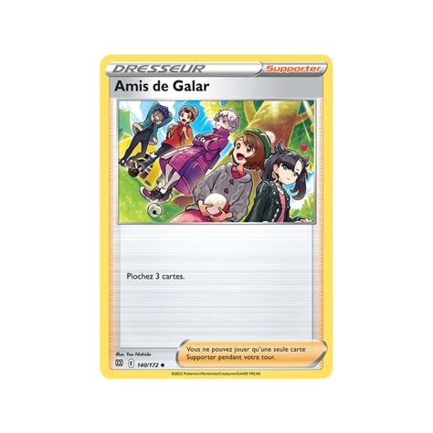 Amis de Galar 140 172 Carte Dresseur Peu Commune Épée et Bouclie