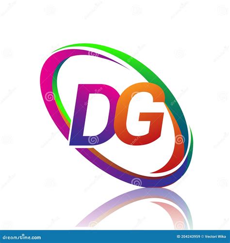 Letter DG Logotype Design for Company Name Colorful Swoosh. Vector Logo ...