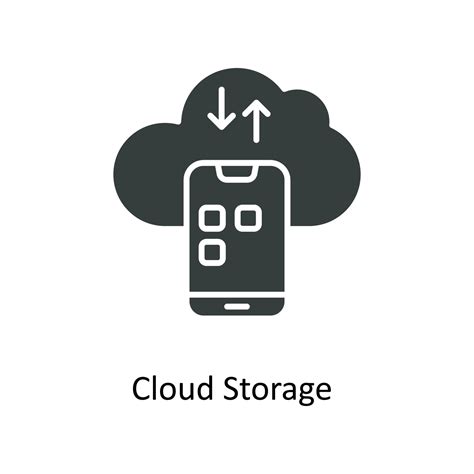 Cloud Storage Vector Solid Icons Simple Stock Illustration Stock