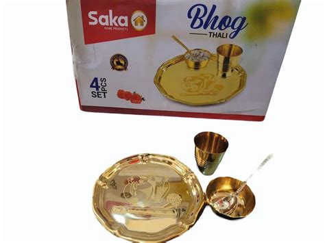 4 Piece Brass Bhog Pooja Thali Set For Puja At Rs 400 Set In Ahmedabad