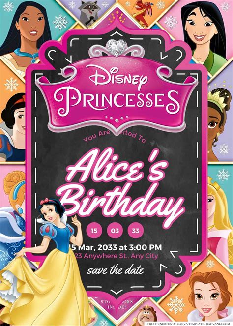 22 Disney Princess Birthday Invitation Templates