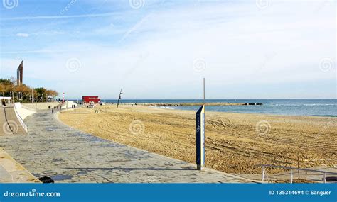 View of the Beach of La Nova Icaria Editorial Stock Image - Image of ...