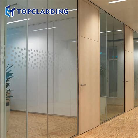 Aluminum Frameless Single Glazing Full High Movable Folding Office