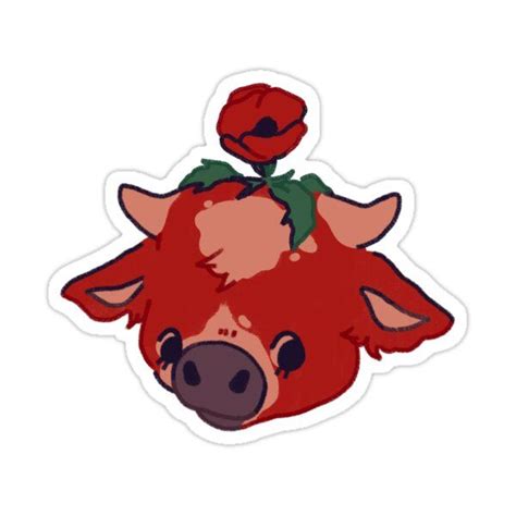 Beautiful Poppy Moobloom Minecraft Flower Cow Sticker