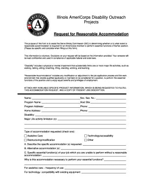 Fillable Online Dhs State Il Reasonable Accommodations Request Form