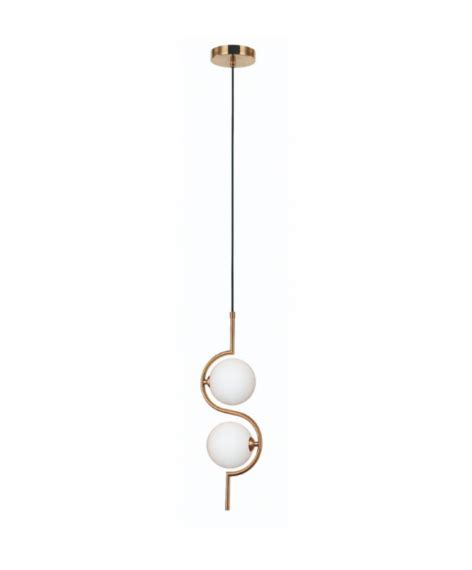 PENDENTE DEUCE 49 5X17X12CM METAL E VIDRO BRONZE E BRANCO FOSCO