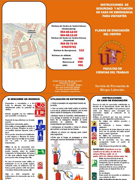 Triptico Instrucciones De Seguridad Visitantes En F Cc Trabajo