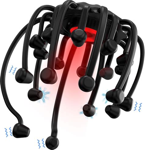 Electric Head Scalp Spider Massager With Red Light Portable Bluetooth Tms Head Scratcher