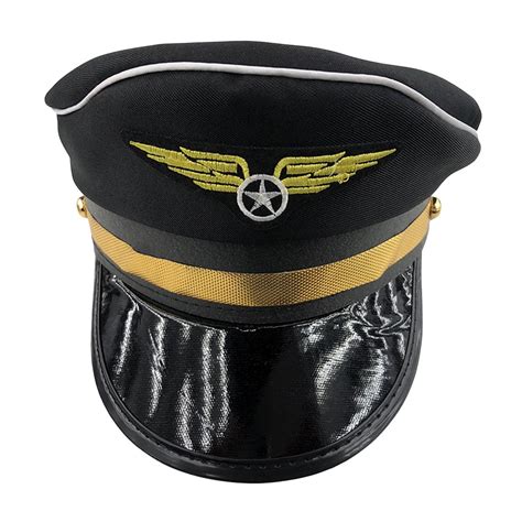 Homemaxs Black Police Hat For Adults Police Cosplay Halloween Party