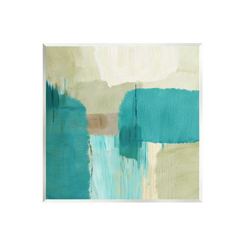 Stupell Industries Ay 883 Canvas Turquoise Brush Strokes By Flora Kouta Print Wayfair