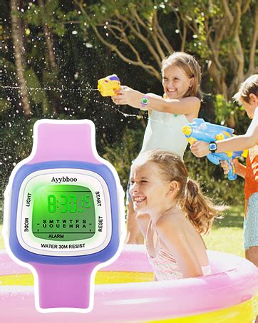 Ayybboo Montre Enfant 7 Lumières de Couleur Montre pour Fille Garçon