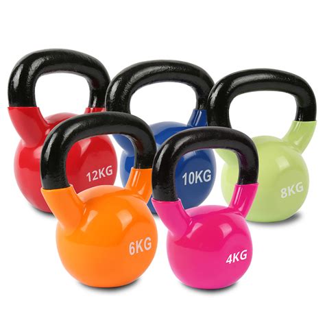 Kettlebell Vinyl Set 4kg To 12kg 40kg In Total Fitnessequipments