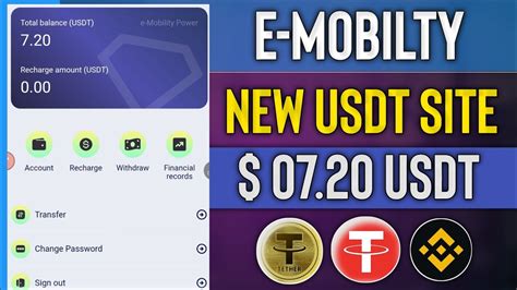 E Mobility Vip New Usdt Earning Site Today New Usdt Mining App Usdt