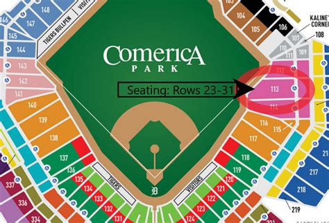 Comerica Park Seating Chart With Rows Cabinets Matttroy