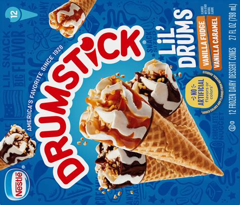 Nestle Drumstick Lil Drums Frozen Dairy Dessert Cones Vanilla Fudge