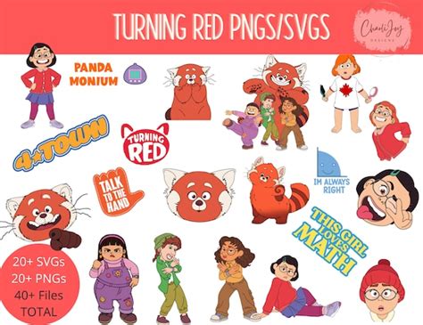 Turning Red SVG PNG Icon Bundle Turning Red Clipart Images Etsy