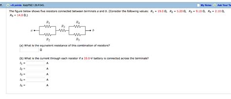 Solved The Figure Below Shows Five Resistors Connected