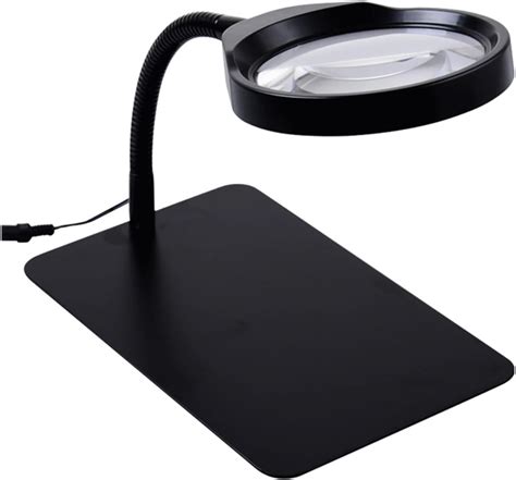 10x LED Lighted Gooseneck Flexible Magnifier Large Ultra Bright LED