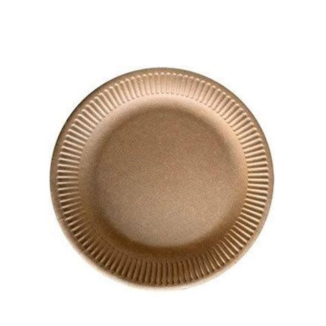 50 ASSIETTES RONDES KRAFT RECYCLABLE Ø23CM NATUREL Beige Ivoire Crème