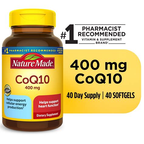 Nature Made Coq10 400mg Softgels Dietary Supplement For Heart Health Support 40 Count