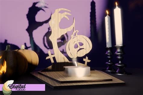 Halloween Candle Holder 3d Pumpkin Svg Graphic By Digital Idea