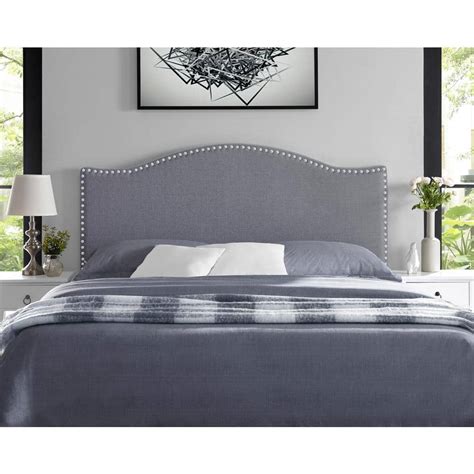 Homestock Light Gray Headboards For Full Size Bed Upholstered Nail