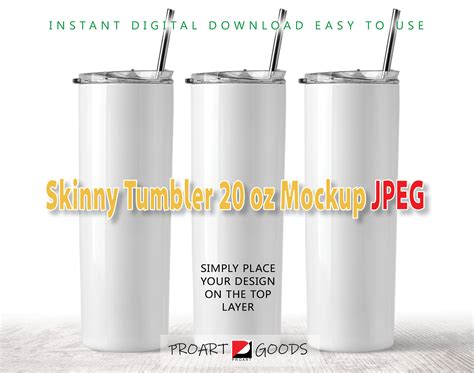 STOCK PHOTO White 20 Oz Skinny Tumblers Mockup PHOTO Skinny Etsy UK