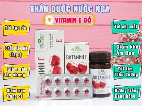 Hộp Viên Uống Vitamin E đỏ 270mg Của Nga Và 400mg Chính Hãng 30 Viên Myphamphutho Vn