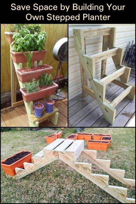 Save Space By Building Your Own Stepped Planter Diy Projects For Everyone In 2021 Diy